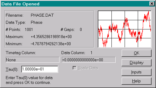 Data File Opened Tau